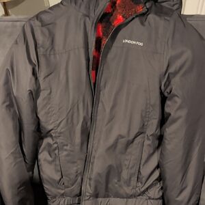 London Fog Boy's Black Fleece Sherpa Lined Puffer Jacket